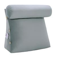 KEILKISSEN mit Nackenrolle Samtlook Grau 60 cm - Grau, Textil (50/60cm) - Vercart