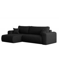 ECKSOFA Mit Schlaffunktion Und Bettkasten L-förmiges Sofa Capri Stoff Verita Links Schwarz - Schwarz, Holz (145/272cm) - Kaiser Möbel