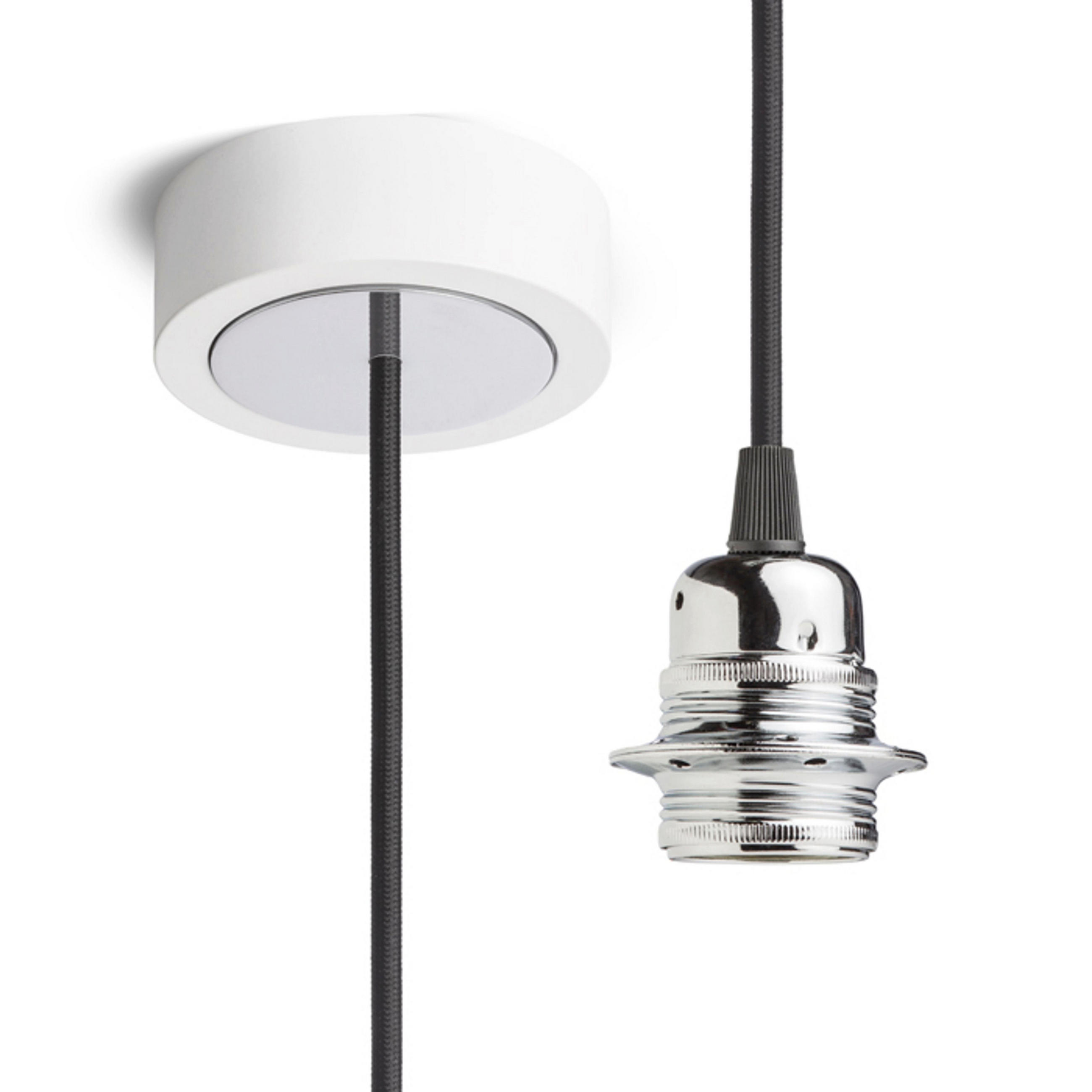 PENDELLEUCHTE HEX white black chrome 15 W - Chromfarben, Metall (8/8/27cm) - Rendl