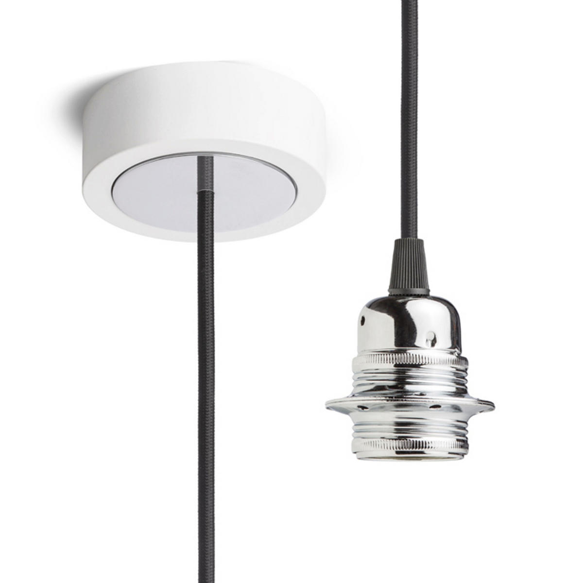 PENDELLEUCHTE HEX white black chrome 15 W - Chromfarben, Metall (8/8/27cm) - Rendl