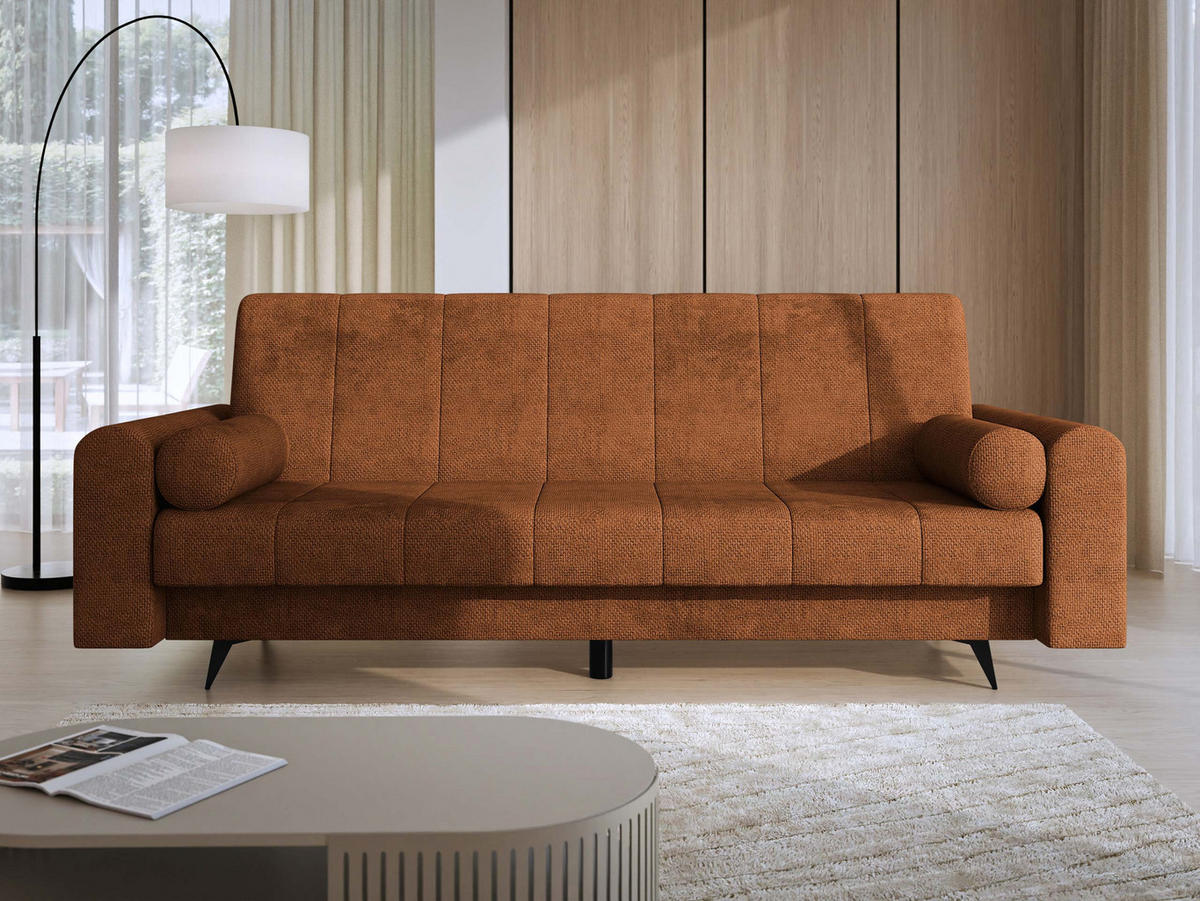 SCHLAFSOFA Zuri - Schwarz/Bronzefarben, Holz/Textil (240/93/91cm) - MIRJAN24