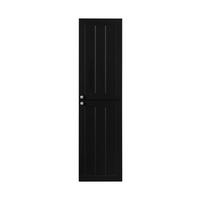 BADEZIMMERSCHRANK, schwarz, 35 x 136 x 27 cm, silberner Griff - Silberfarben/Schwarz, Holzwerkstoff/Metall (35/136/27cm) - 3XE LIVING