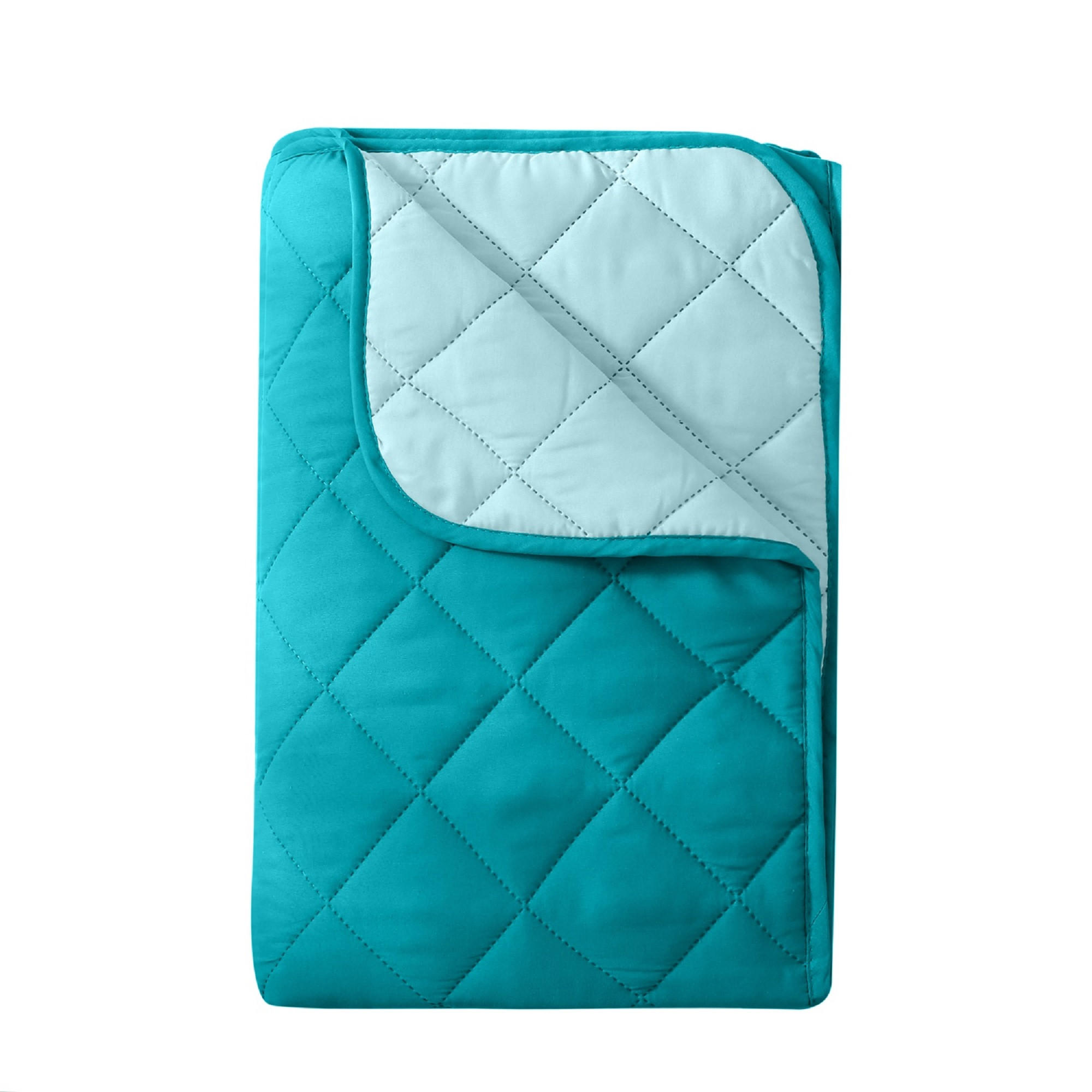 SOMMERBETT Camping türkis 200/200 cm Steppbett im Wende-Design Duo-Color - Türkis, Textil (200/200cm) - wometo