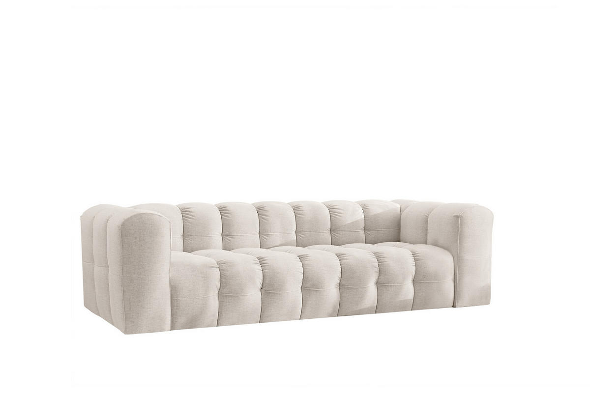 SOFA 4-Sitzer, Komfort, BALOO, stoff Schenille, Ecru - Ecru, Holz (250/75/106cm) - Kaiser Möbel