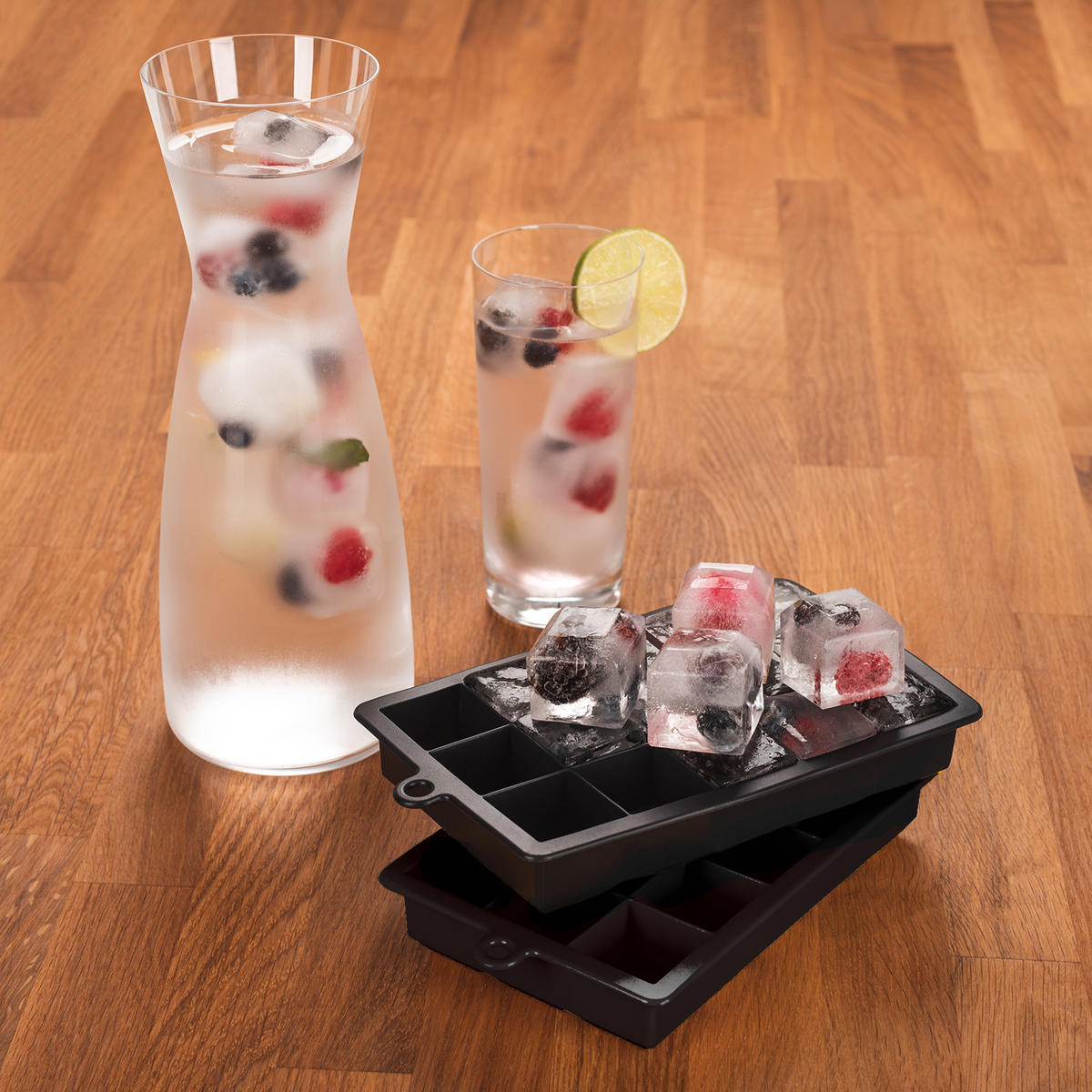 EISWÜRFELFORM Silikon, BPA-Frei, 2x15, Schwarz - Schwarz, Kunststoff (18.6/3.3/11.7cm) - Blumtal