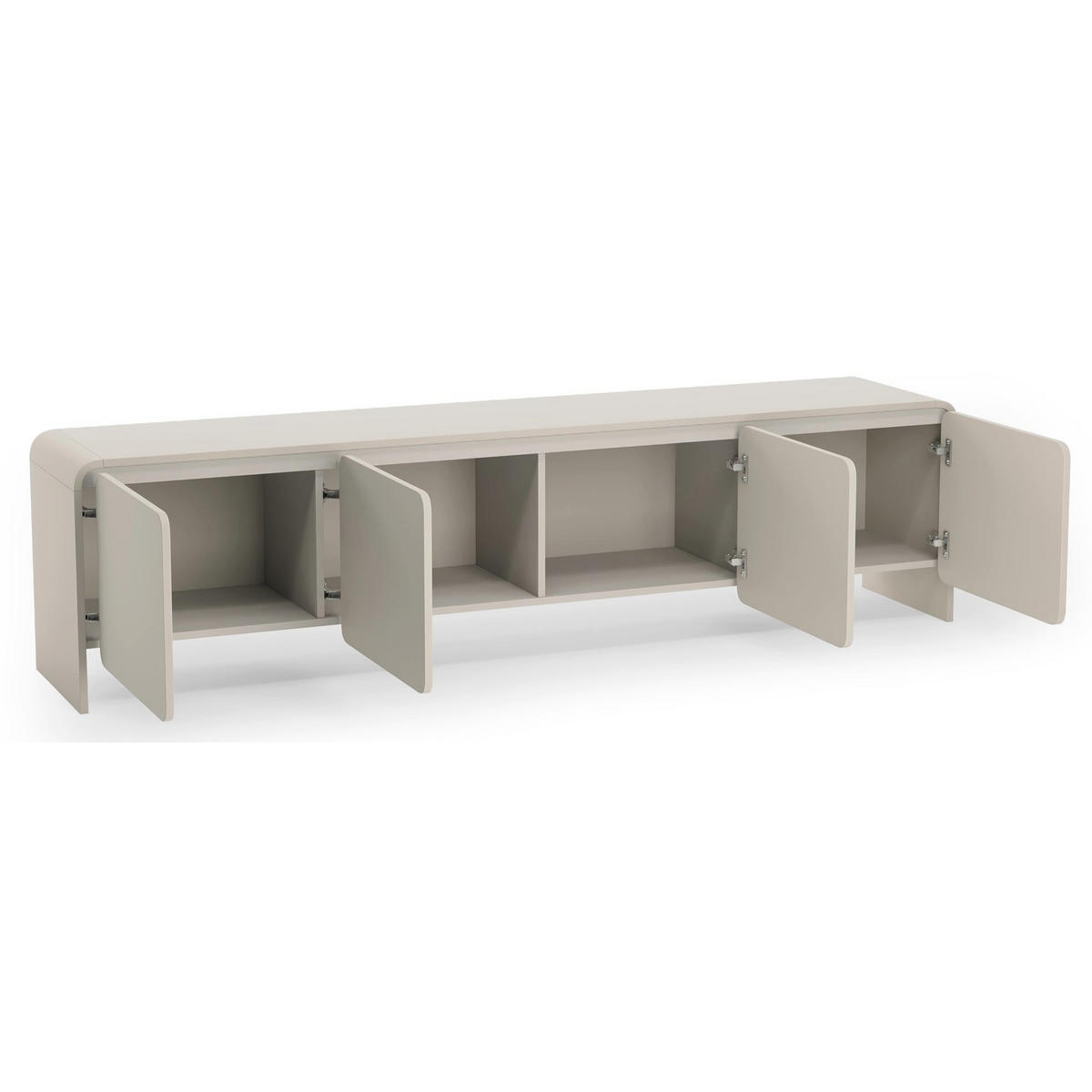 TV stolík so 4 dvierkami, Kašmír, 207cm - kašmírová, kov/kompozitné drevo (207/50.5/39cm) - Selsey