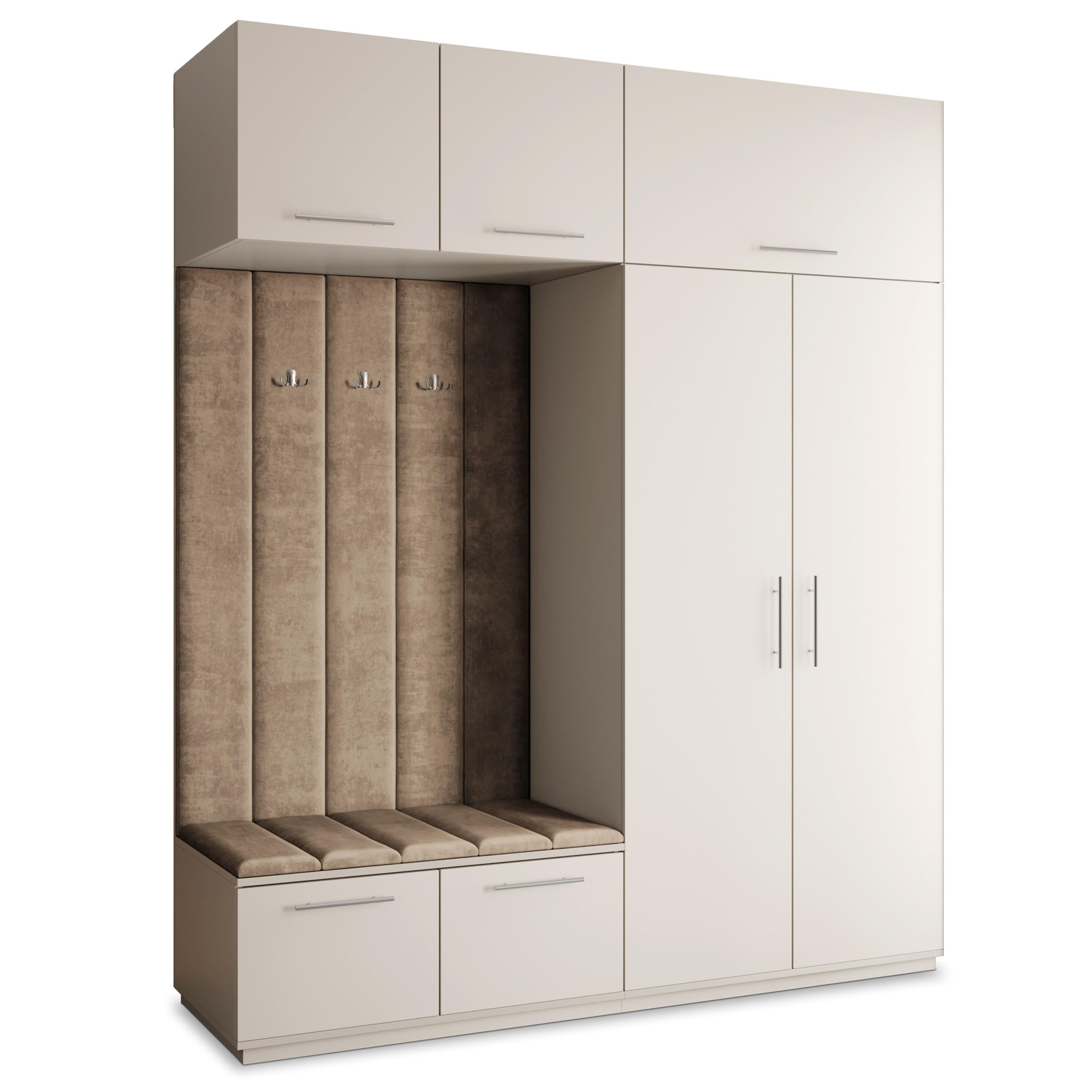 Masseno Garderobenschrank Kaschmir, Mokka 200x240x60 cm