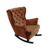 SCHAUKELSESSEL mit gepolstertem Sitz und Armlehnen, 102x81x95 cm, Dunkelbraun_29828 - Schwarz/Haselnussfarben, Holz/Textil (81/102/95cm) - DomoHome