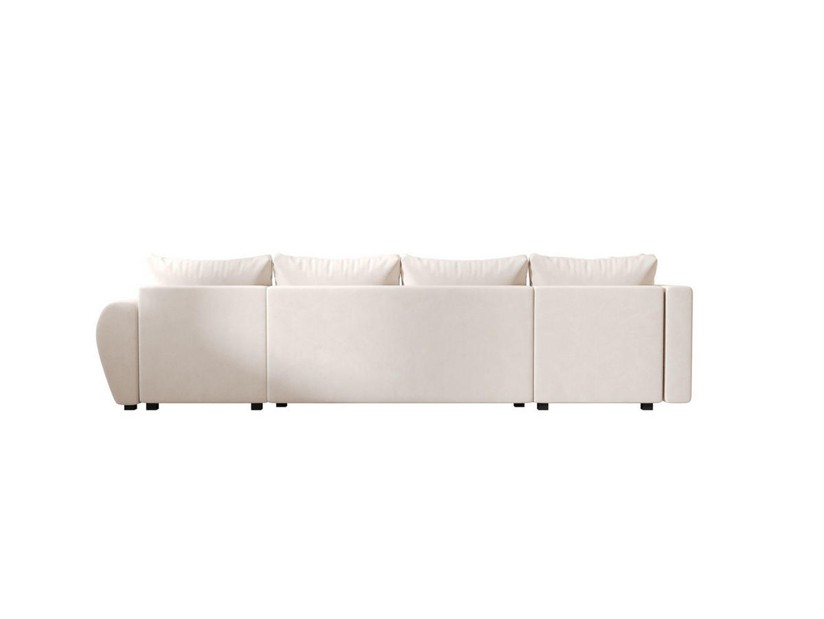 WOHNLANDSCHAFT MOLISA U PLUS Itaka 16 Rechts mit Schlaffunktion - Beige, Textil (303/82/208cm) - Bedante