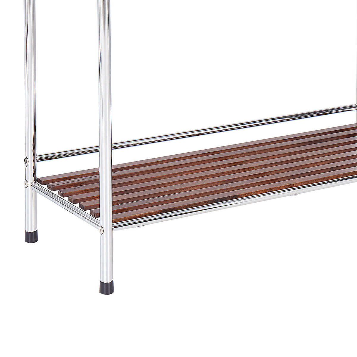 HANDTUCHSTÄNDER mit Ablage silber/dunkelbraun 72 x 85 cm 3 Muriva - Dunkelbraun/Silberfarben, Metall (72/85/27cm) - Beliani