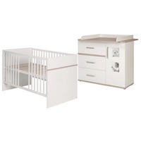 BABYZIMMER-SET Moritz, mit breiter Wickelkommode, 2-teilig - Weiß, Holzwerkstoff (76/81/142.5cm) - Roba