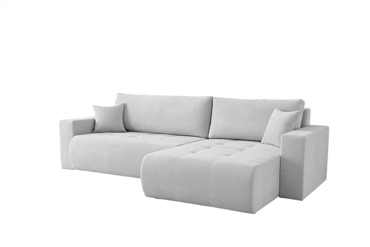 ECKSOFA Armari Mit Schlaffunktion - Hellgrau, Holzwerkstoff/Textil (154/277cm) - Fun Möbel