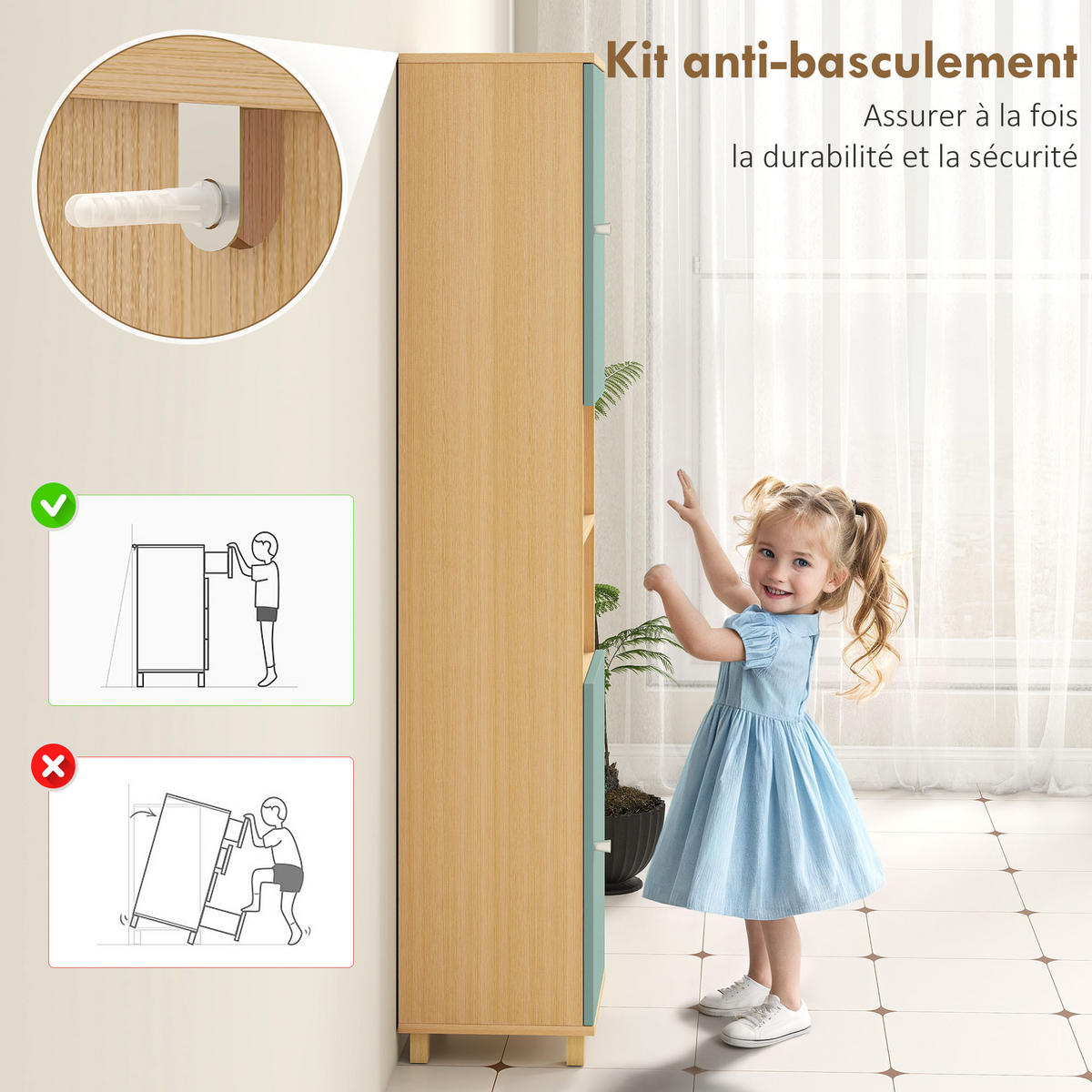 HOCHSCHRANK DE-12491 30/30/166 cm Grün - Grün, Holzwerkstoff (30/166/30cm) - ComfortXL