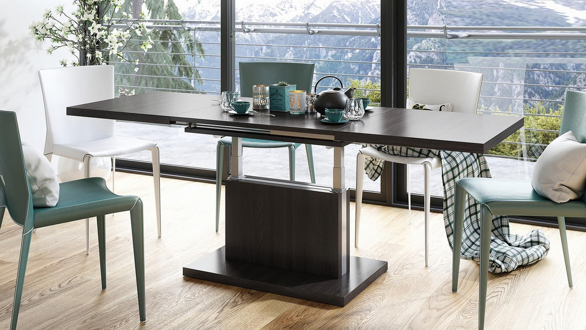 COUCHTISCH rechteckig Walnuss Wenge ausziehbar höhenverstellbar - Wengefarben, Holzwerkstoff (80/120/56cm) - designimpex