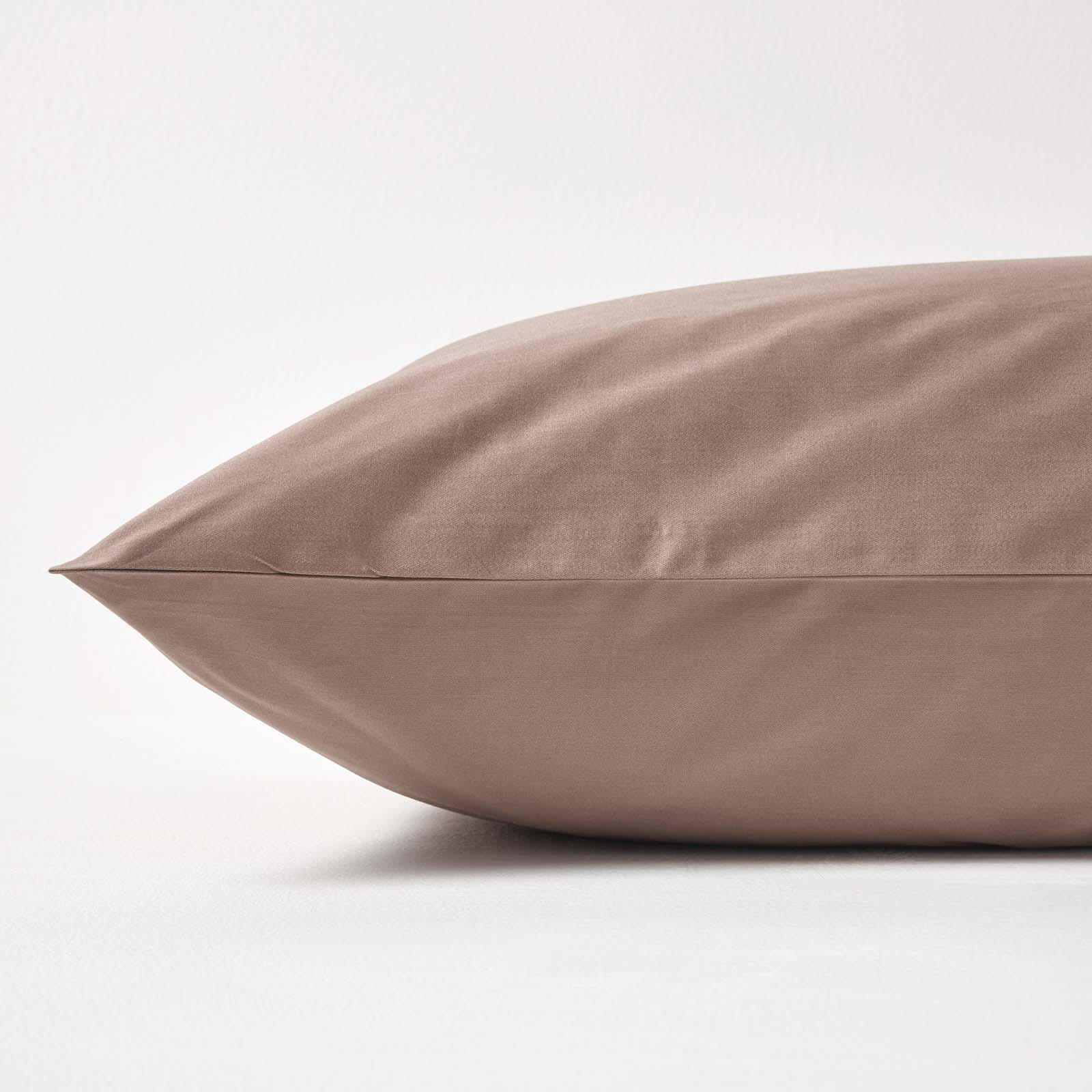 BIO-KISSENBEZUG Satin, Fadendichte 400 - Braun, Textil (80/80cm) - Homescapes