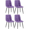 STUHL 4er Set Stoff Lila - Lila/Schwarz, Textil/Metall (45/84/55cm) - CLP