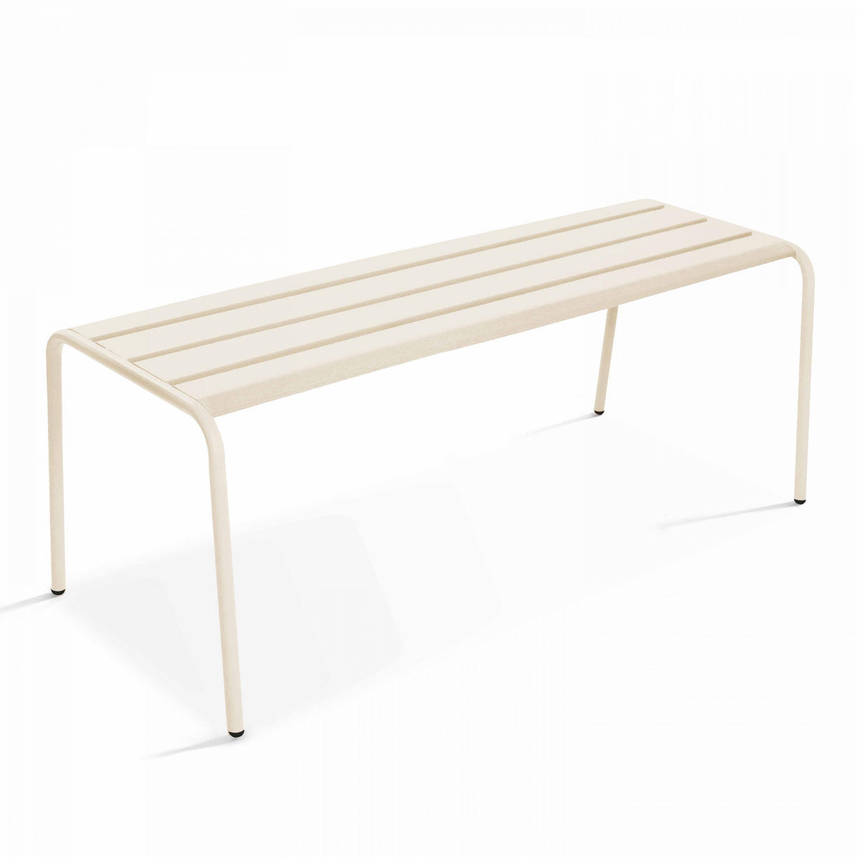 GARTENBANK, Elfenbeinfarbe - Creme, Metall (52/46/120cm) - Oviala