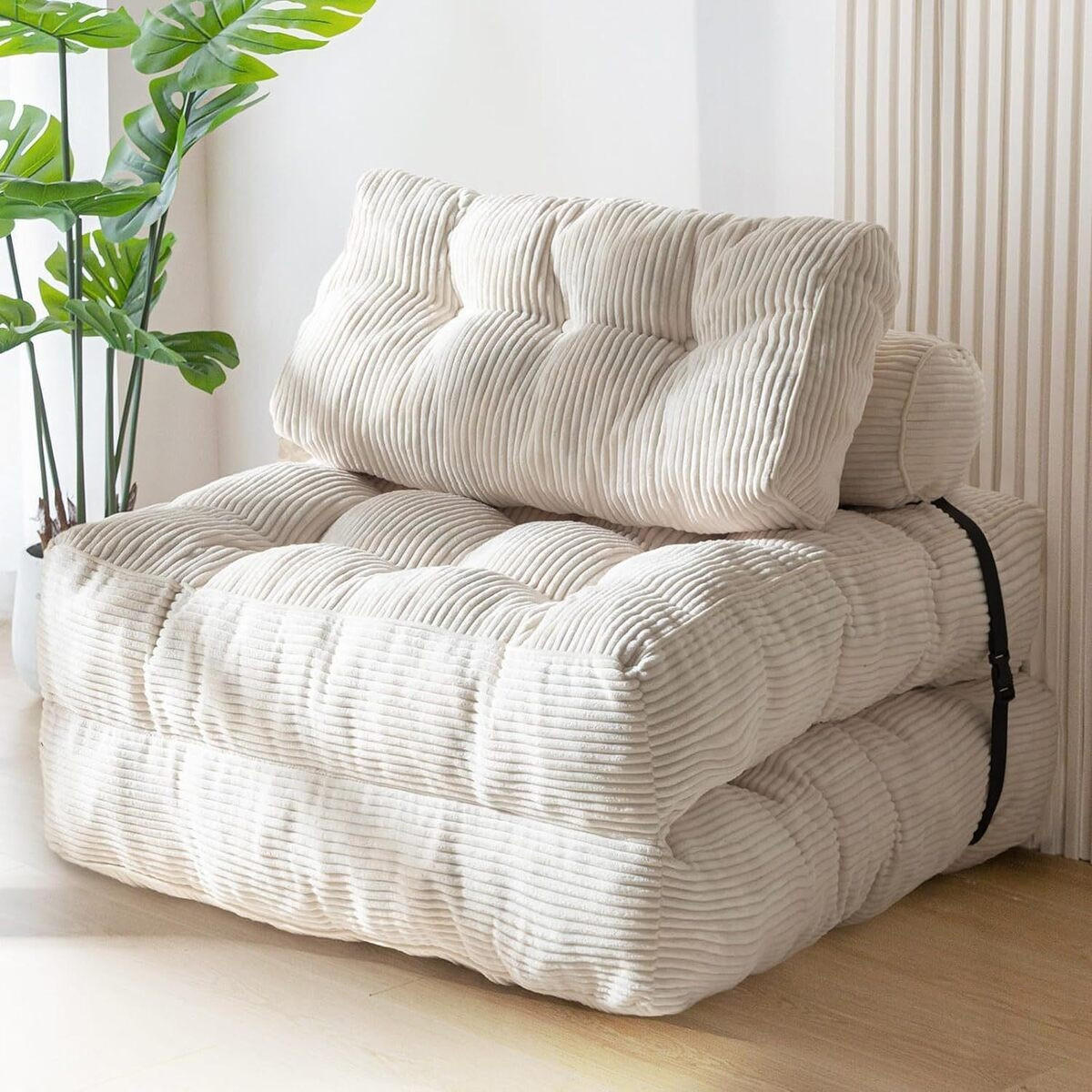 SCHLAFSESSEL Schlafsofa Sofabett Einzelsofa mit Waschbarem Kissen - Beige, Textil (85/40/85cm) - Authentics