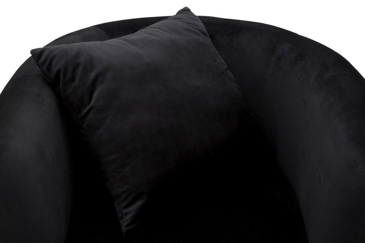 SESSEL Bucarest, schwarz, Stoff, Sperrholz und Metall, 76 x 74 x 71 cm - Schwarz, Holzwerkstoff/Kunststoff (76/71/74cm) - Mauro Ferretti