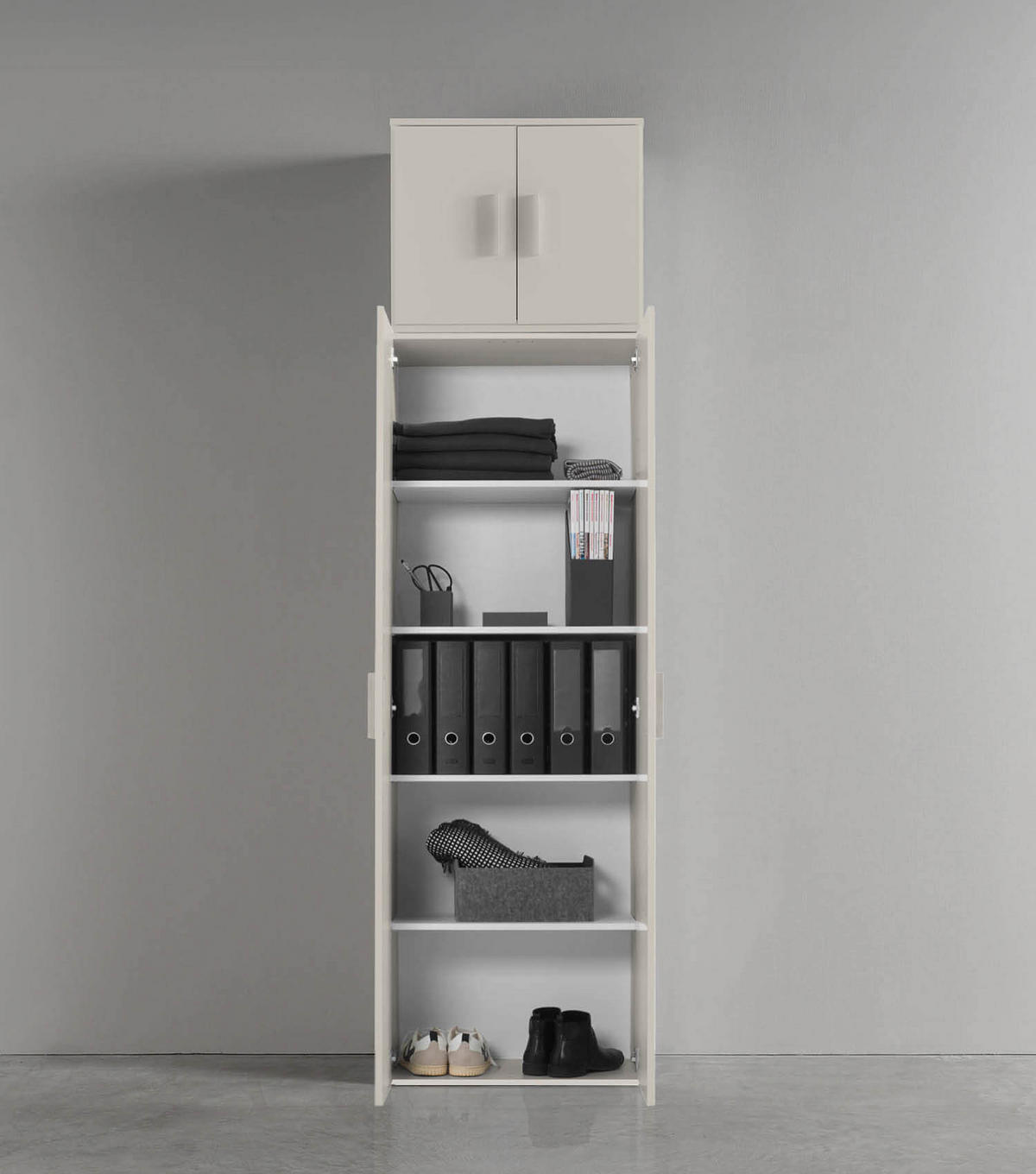 MEHRZWECKSCHRANK Der Extralange - Beige, Holzwerkstoff (60/230/34cm) - Mokebo