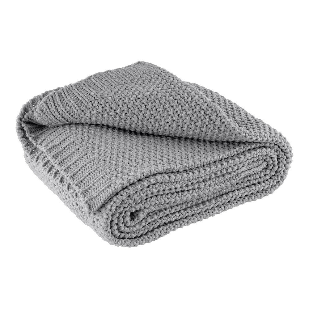 STRICKDECKE grau 140/190 cm - Grau, Textil (140/190cm) - wometo