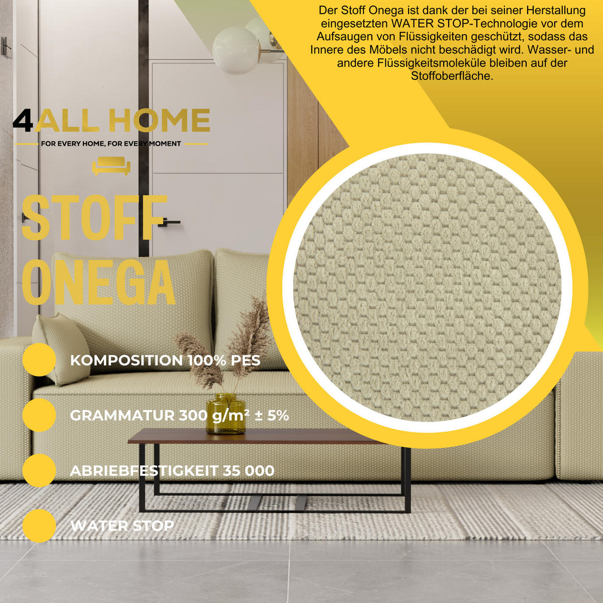 SOFA Vens mit Bettkasten und Schlaffunktion, Cordstoff - Beige, Holzwerkstoff (242/85/95cm)