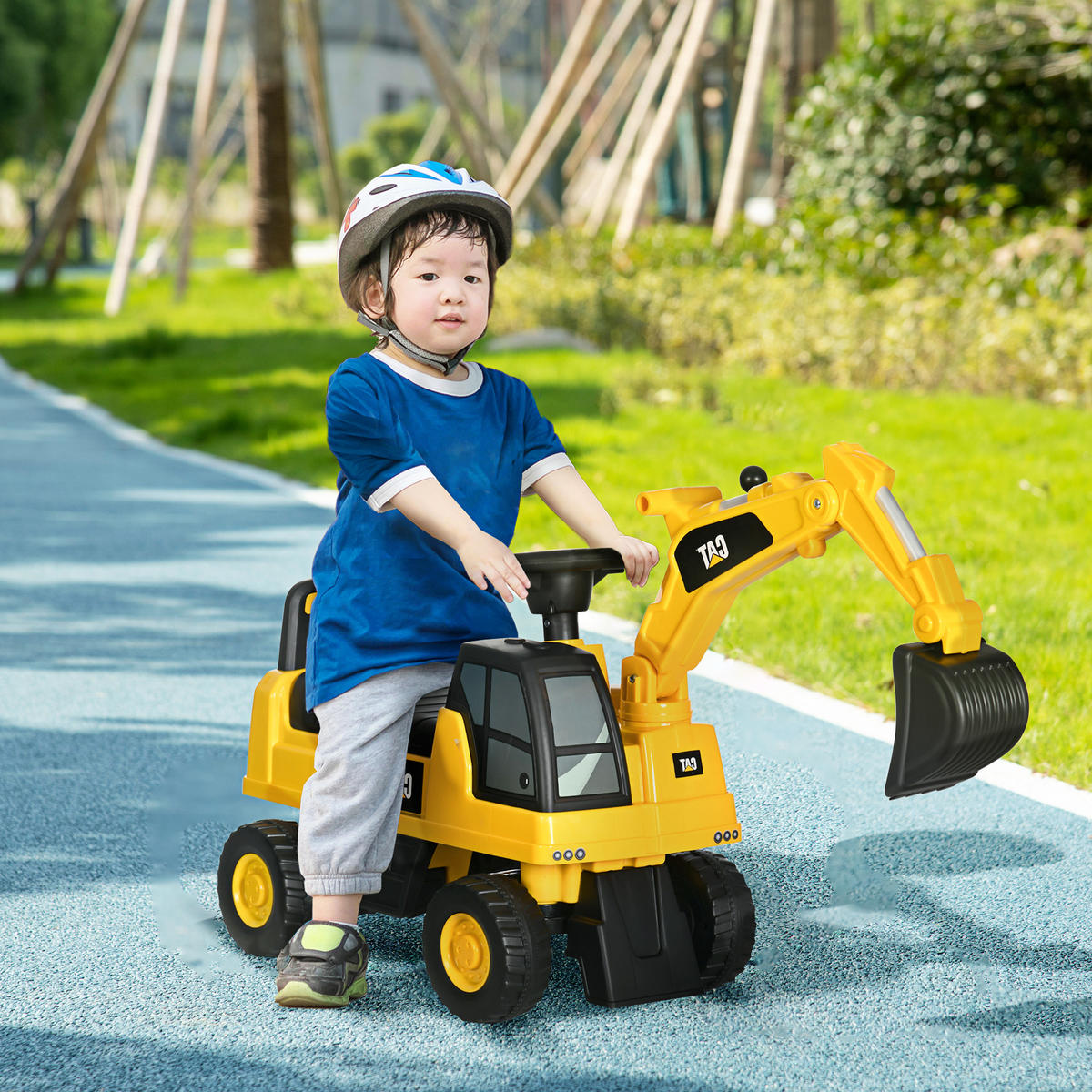KINDER RUTSCHAUTO, Gelb, PP+ Metall - Gelb, Kunststoff (85/27.5/47.5cm) - HOMCOM