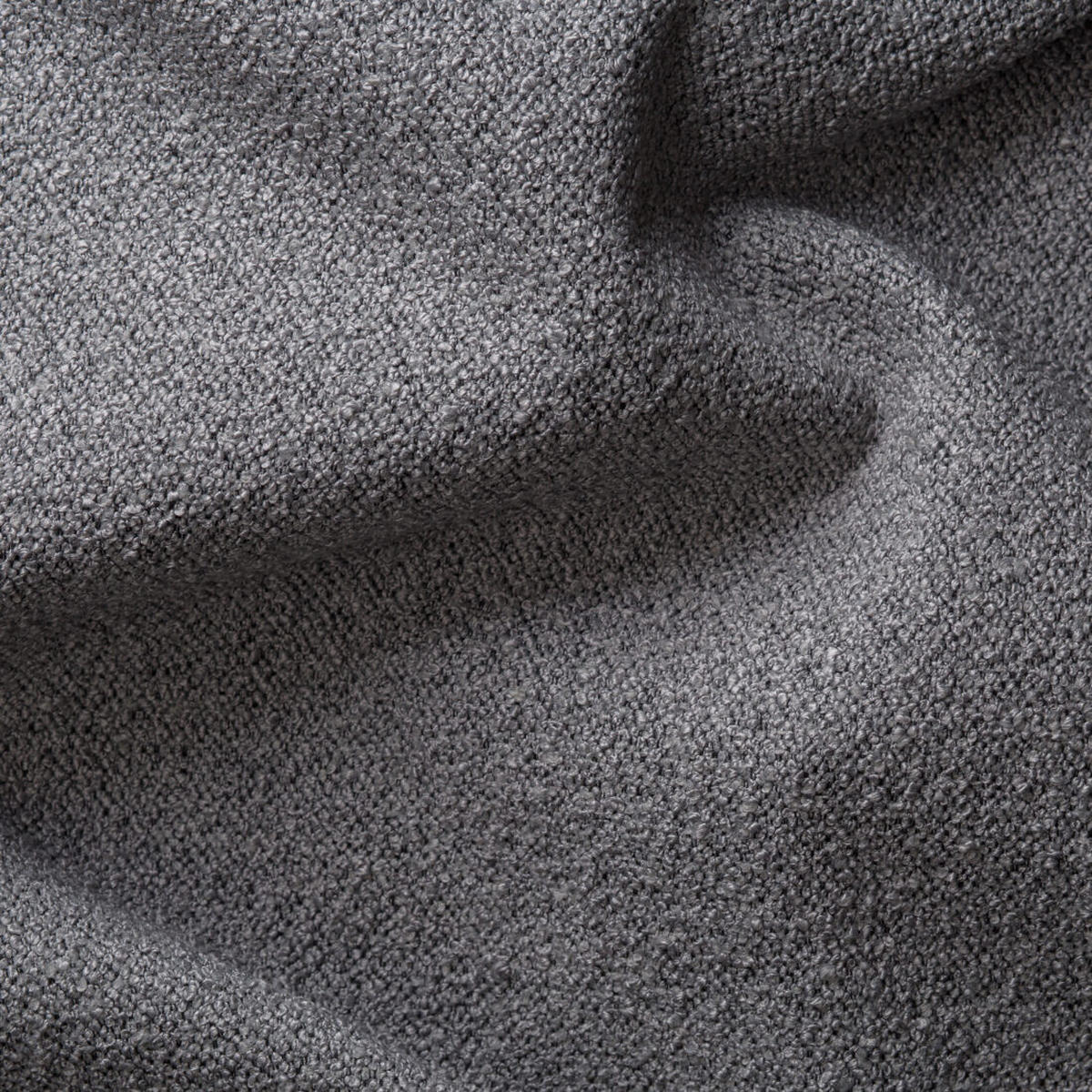 SESSEL Roundi Grau Bouclé - Schwarz/Grau, Holz/Kunststoff (90/76/80cm) - S-Style Möbel
