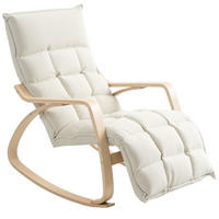 SCHAUKELSTUHL Polyesterbezug mit verstellbarer Fußstütze bis 90° 67/106-123/92 cm Creme - Creme, Textil (67/92/106cm) - Redom