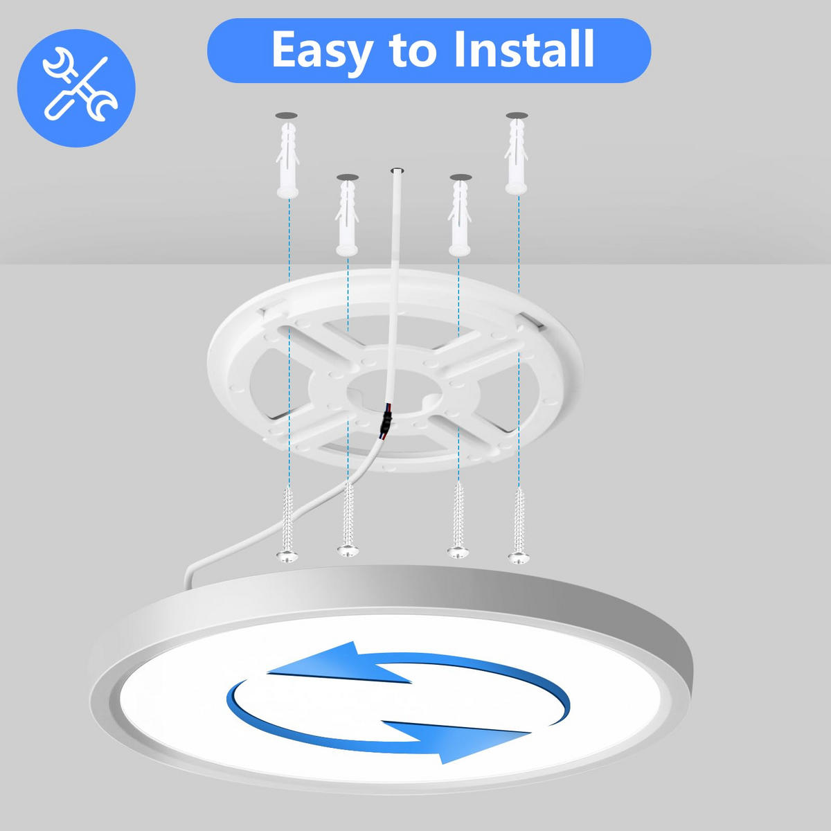 DECKENLEUCHTE LED CE1011FY - Weiß, Kunststoff (23/23/2.4cm) - LOVHAUS