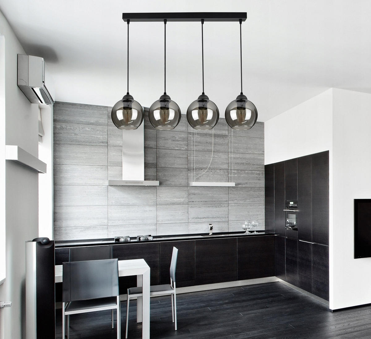 PENDELLEUCHTE HAGEN - Schwarz, Glas/Metall (15/70/100cm) - kiki design