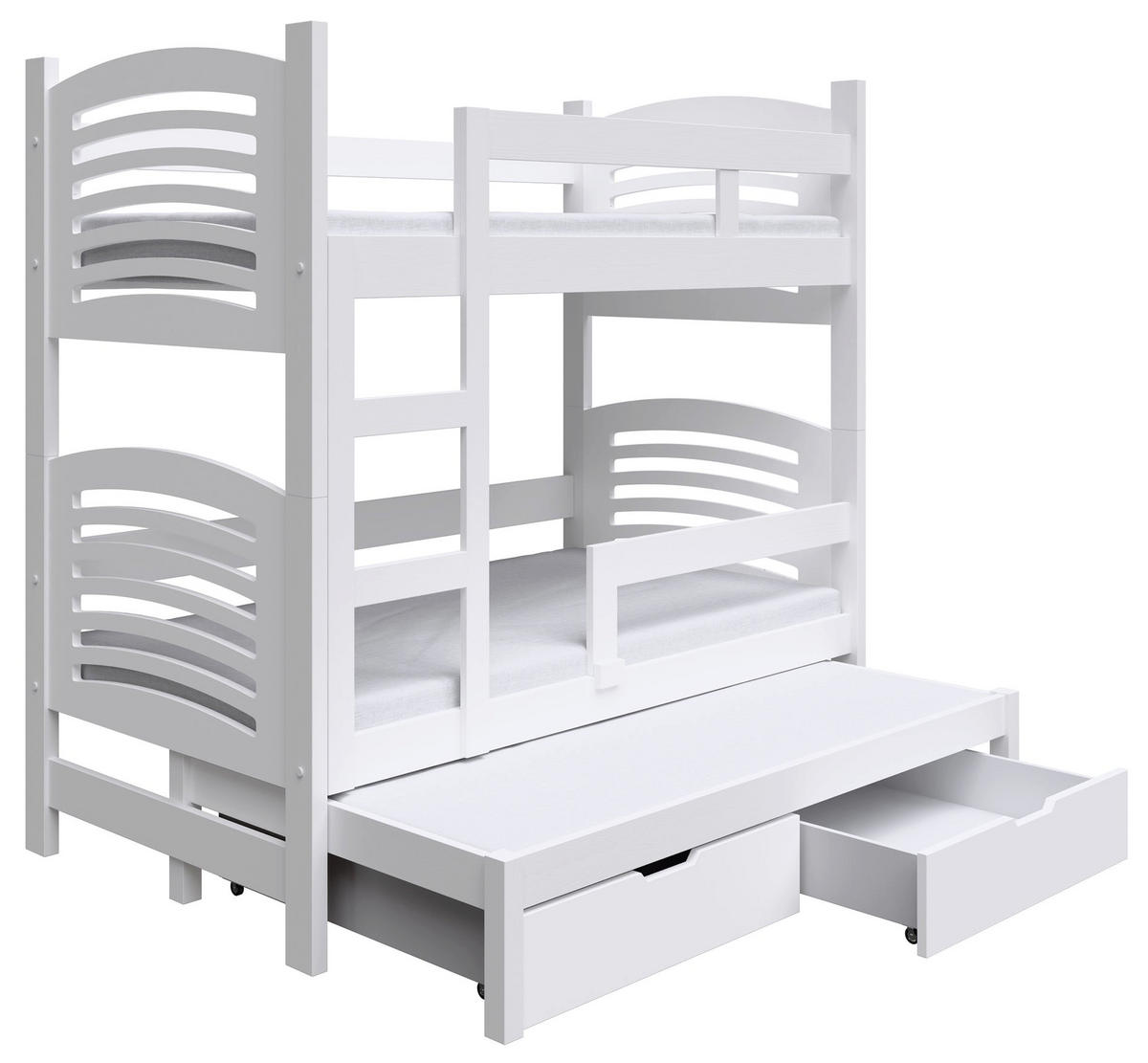PATROVÁ postel pro 3 osoby Cami, 75x180 cm - bílá, dřevo (75/180cm) - Selsey