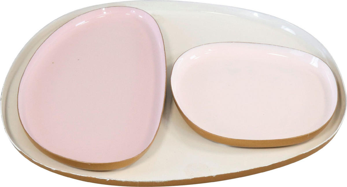 TABLETTS Deluxe cremefarben Metall 3er-Set - Weiß, Metall (23/1/26cm) - FURNARO
