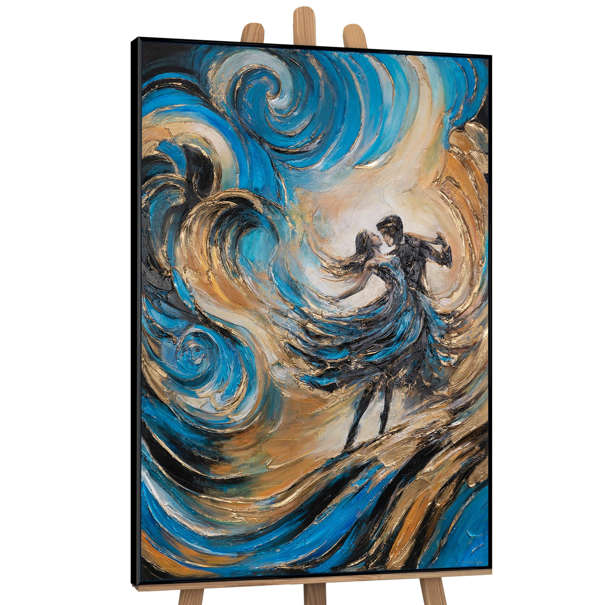 GEMÄLDE Feenwalzer Schattenfugenrahmen Schwarz 140x100 cm - Schwarz, Holz (140/100cm) - YS-art gallery