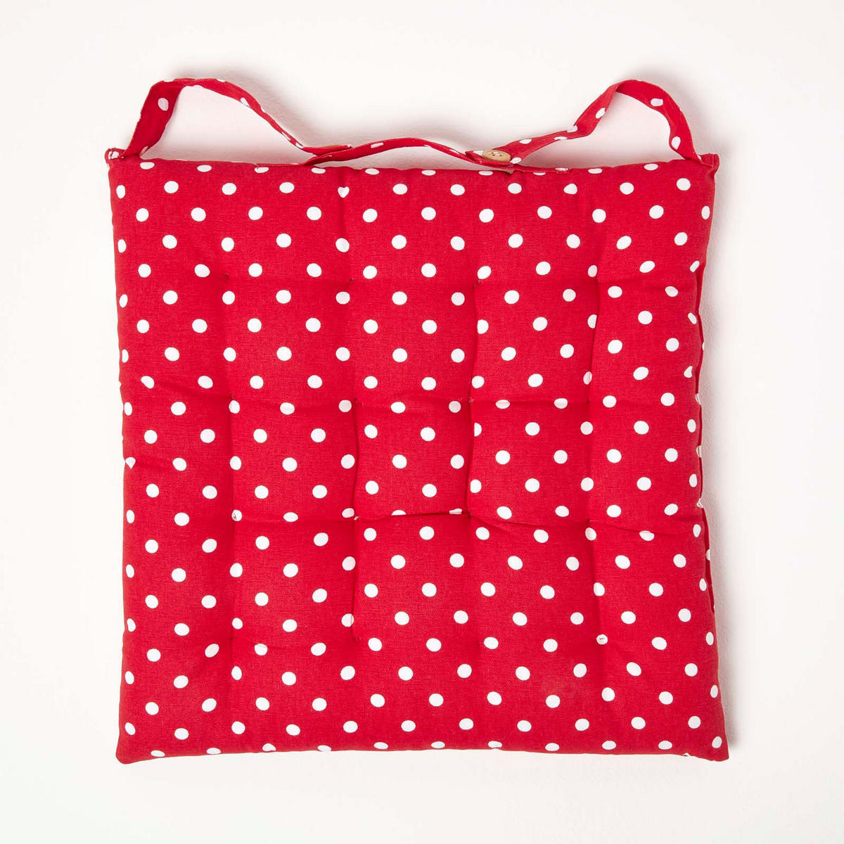 STUHLKISSEN 4er-Set, Polka Dots 40/40/5 cm - Rot, Textil (40/40/5cm) - Homescapes