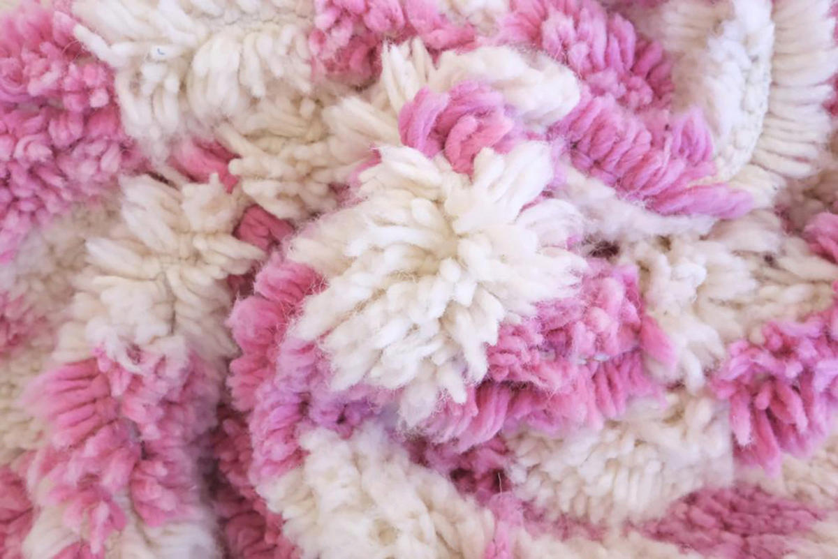 BERBERTEPPICH mit Karomuster aus Wolle 200x 300 cm - Pink, Naturmaterialien (200/300cm) - AFK Living