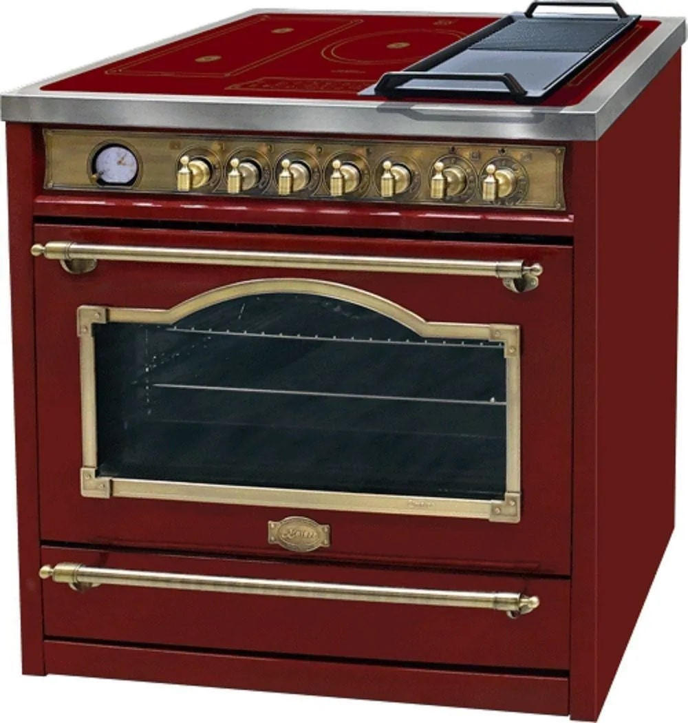 ELEKTRO- Standherd HC 93655 IRotEm, Induktionskochfeld 90 cm, Bordeaux - Bordeaux, Metall (90/90/60cm) - Kaiser Küchengeräte