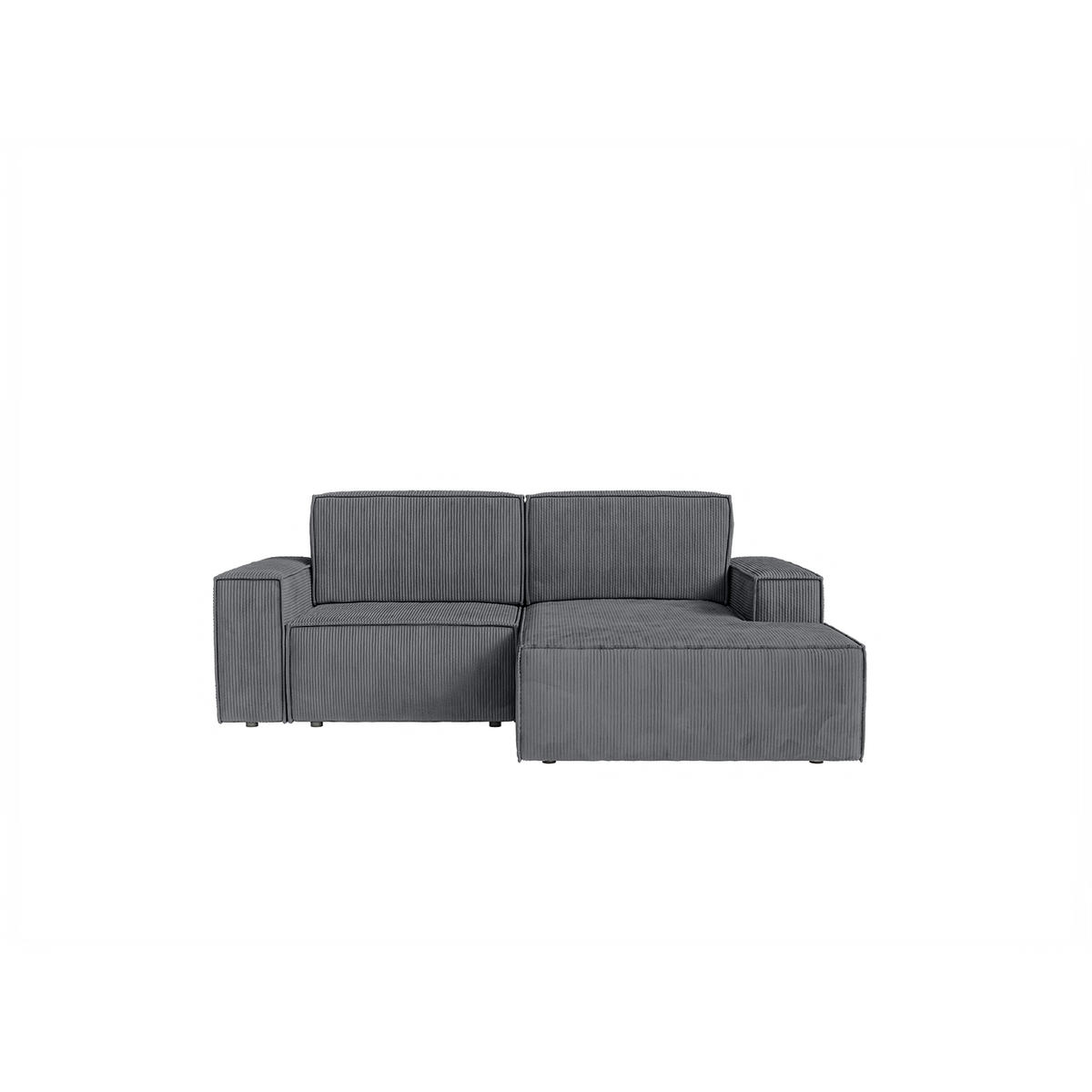 ECKSOFA KOKKO MINI mit Schlaffunktion, Anthrazit - Anthrazit, Textil (240/167cm) - Fedve