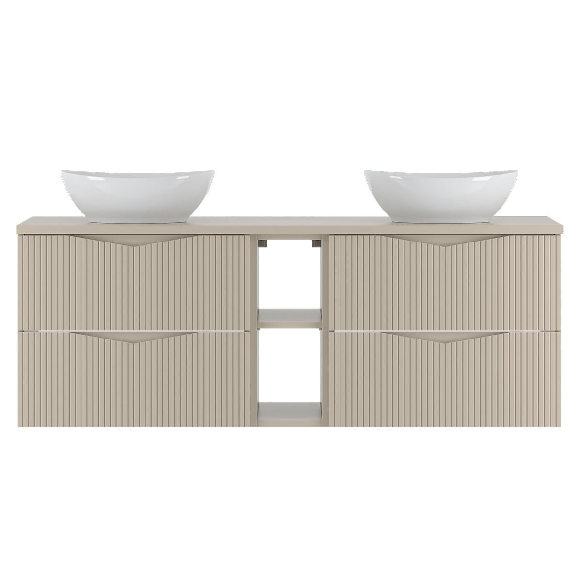 DOPPELWASCHTISCH 140.6cm Tao Kaschmir - Beige, Holzwerkstoff (140.6/52.2/46.5cm) - Petits-meubles