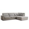 ECKSOFA Kirou Beige grau Webstoff - Rechts Seite - Greige/Schwarz, Holz/Holzwerkstoff (225/311cm) - Maison de Reve