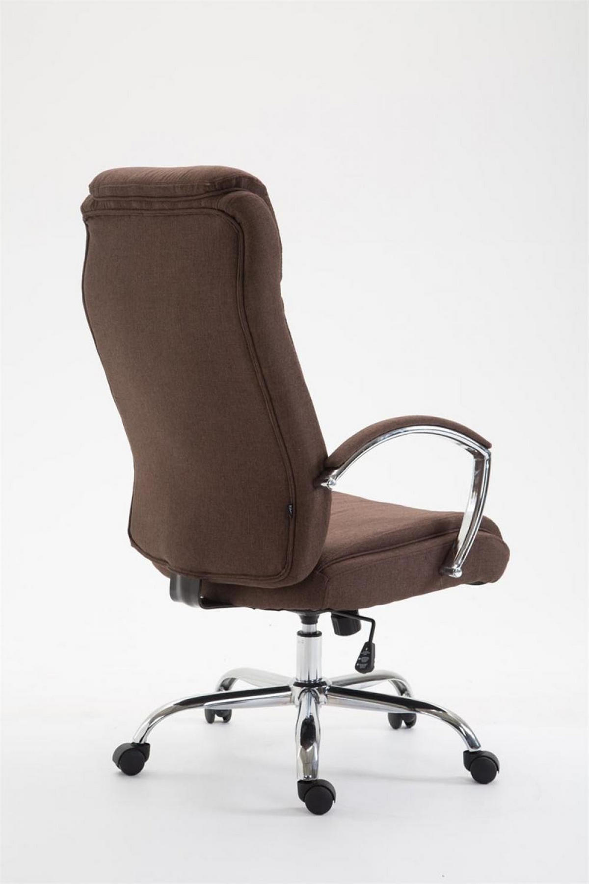 CHEFSESSEL Stoff Braun - Chromfarben/Braun, Textil/Metall (65/115/73cm) - CLP