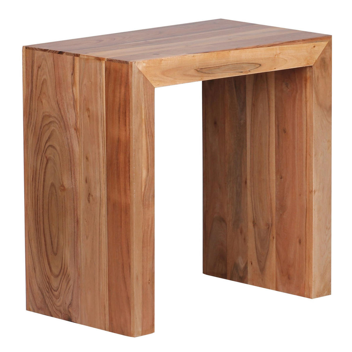 BEISTELLTISCH Massivholz Handgefertigt Zeitlos NAKO, Beige 60x35x60 cm - Beige, Holz (35/60/60cm) - KADIMA DESIGN