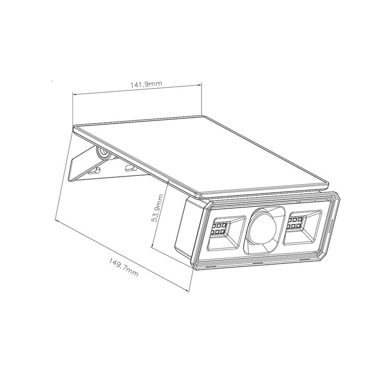 LED AUSSENLEUCHTE Solar Weiß Bewegungsmelder - Schwarz, Kunststoff (15/14.2/9cm) - Globo Lighting