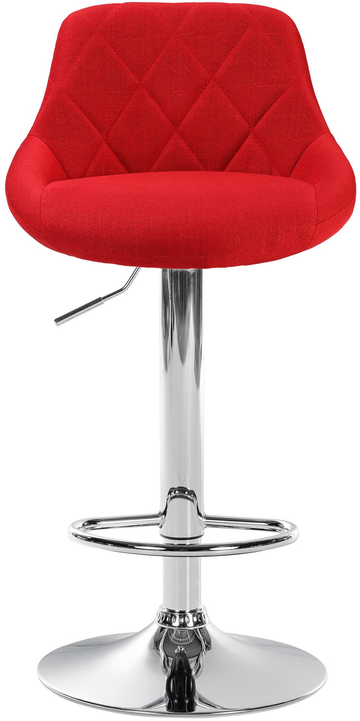 BARHOCKER Stoff rot - Chromfarben/Rot, Textil/Metall (46/83/49cm) - CLP