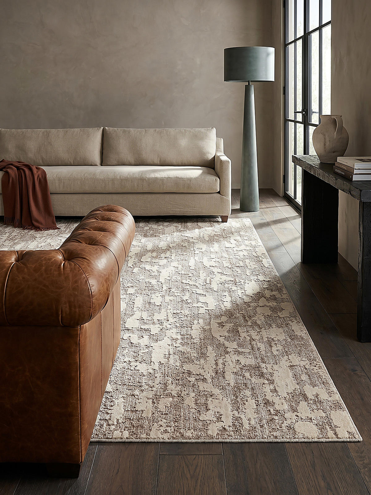 TEPPICH Waschbar RIDGE, meliert, Beige, 155 x 230 cm - Beige, Textil (155/230cm) - KADIMA DESIGN