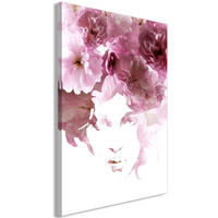 KUNSTDRUCK Rosa 80/120 cm - Pink/Weiß, Textil (80/120cm) - KUNSTLOFT