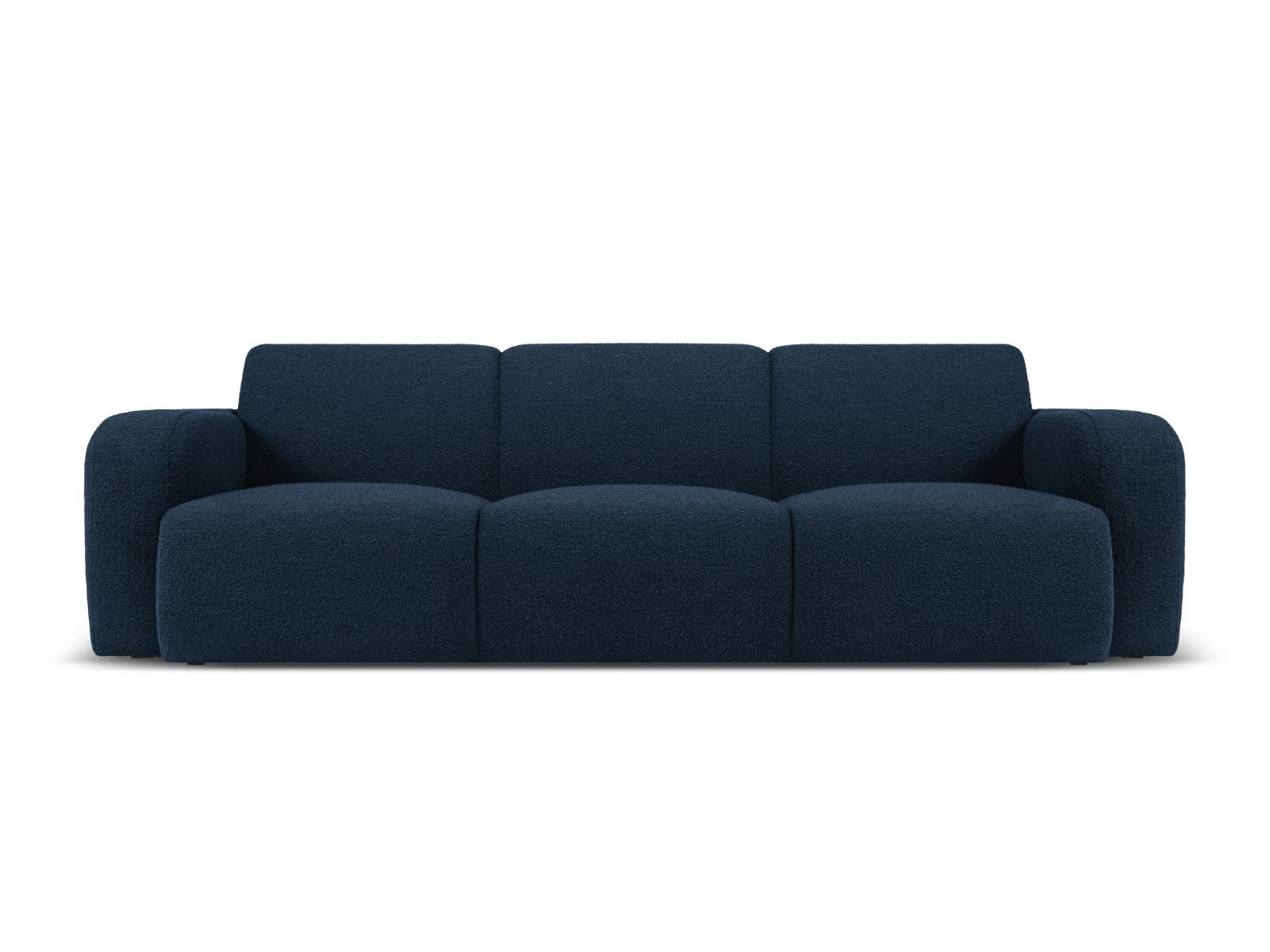 SOFA Molino aus Boucle dunkelblau 3 Sitzplätze - Dunkelblau, Textil (95/72/235cm) - Micadoni