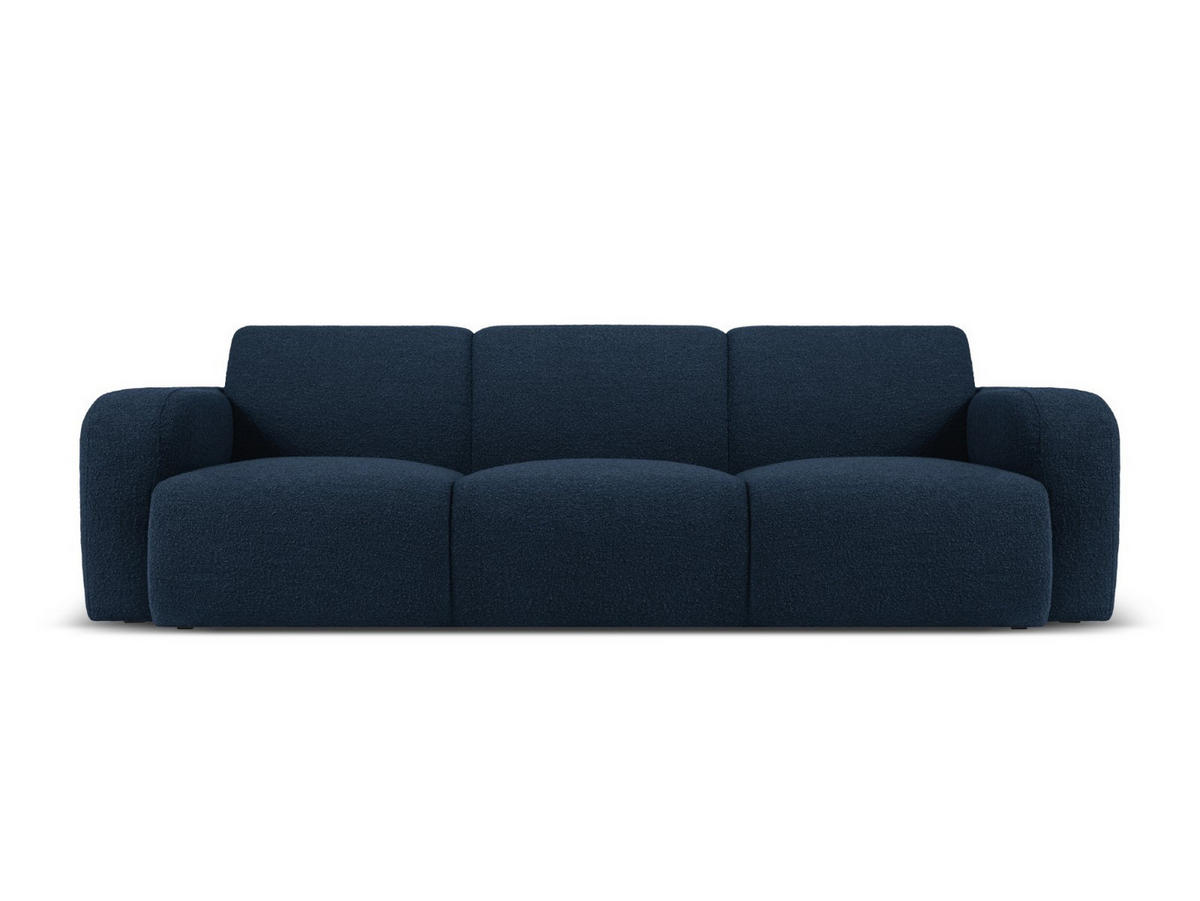 SOFA Molino aus Boucle dunkelblau 3 Sitzplätze - Dunkelblau, Textil (95/72/235cm) - Micadoni