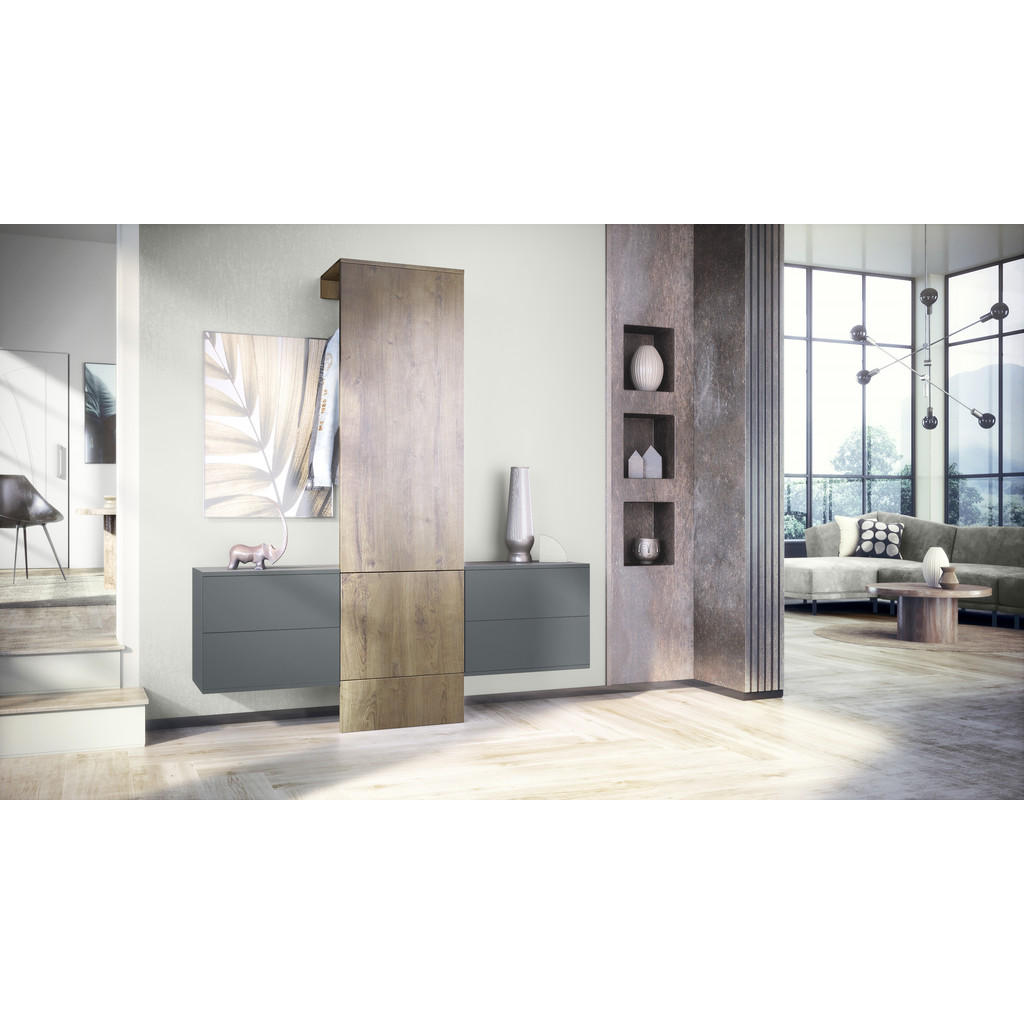Thumbnail - Vladon Garderobe, Alteiche, Holzwerkstoff, 157x193x35 cm, Garderobe, Garderoben-Sets & Serien, Garderoben-Sets