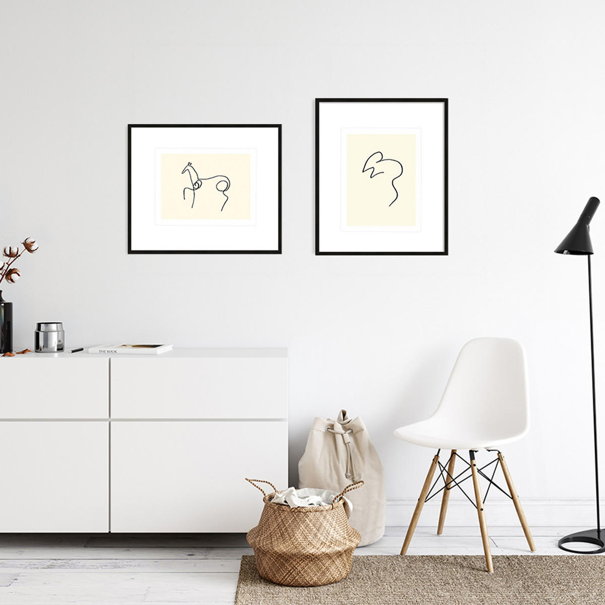 BILD gerahmt 53x63 cm Pablo Picasso „Maus“ - Weiß, Holz (53/63cm) - artissimo